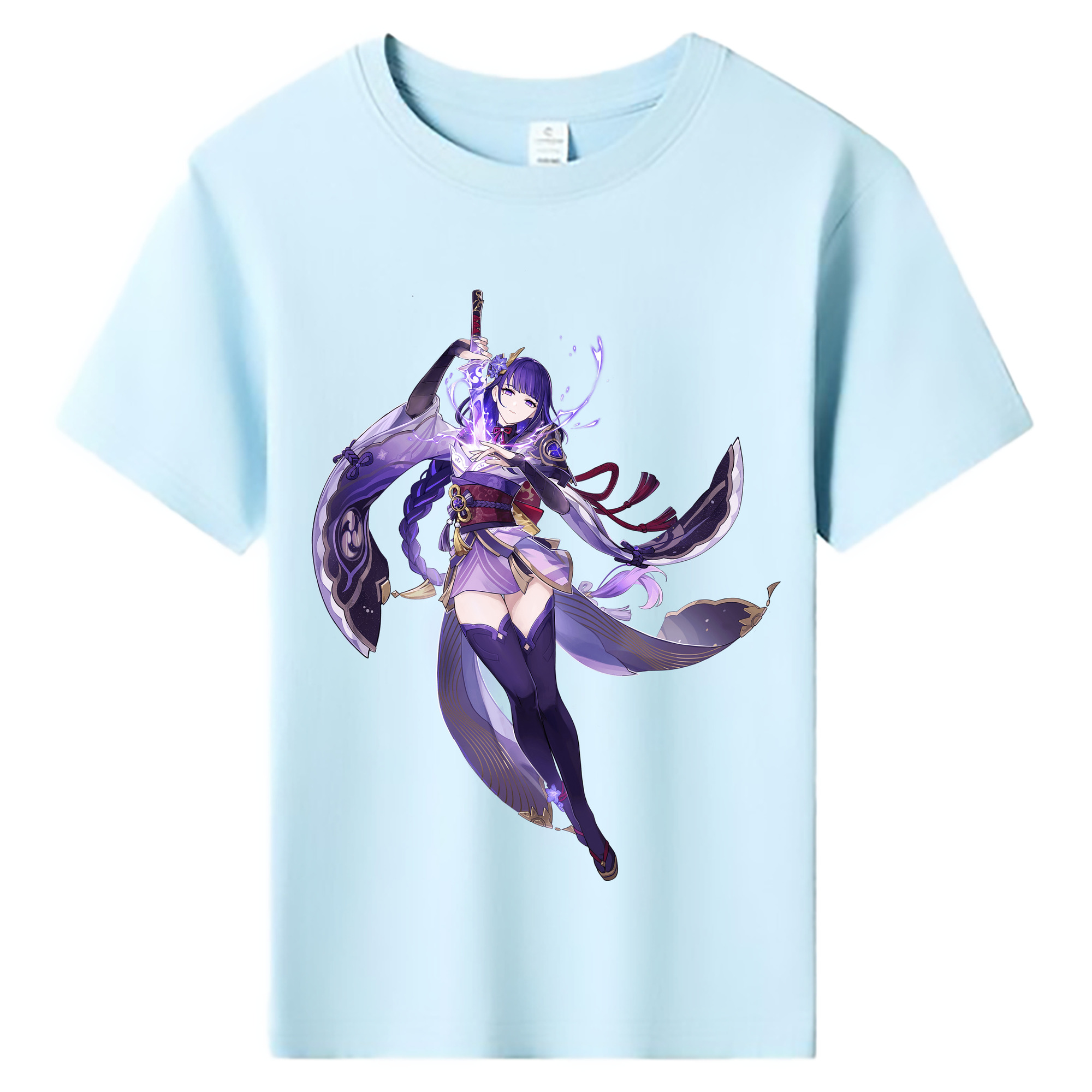 げんし神 雷電将軍 らいでんしょうぐん genshin Raiden Shogun 綿100％キッズTシャツ（フロントプリント）